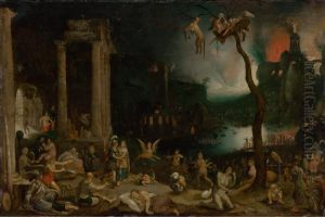 Aeneas a Sibyla kumska v podsveti by Jan Brughel