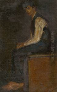 Study of a Seated Man by Laszlo Mednyanszky