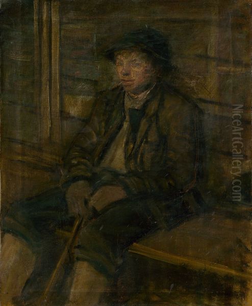 Young Shepherd Sitting - view 1