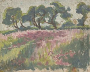 Blooming Meadow with Trees