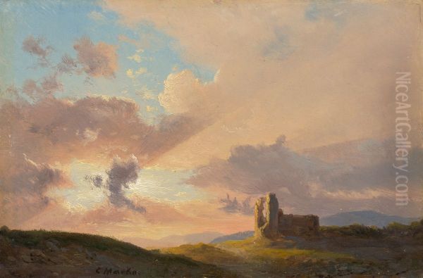 The Ruins at Sunset - view 1