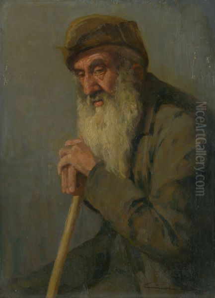 Study of a Seated Old Man - view 1