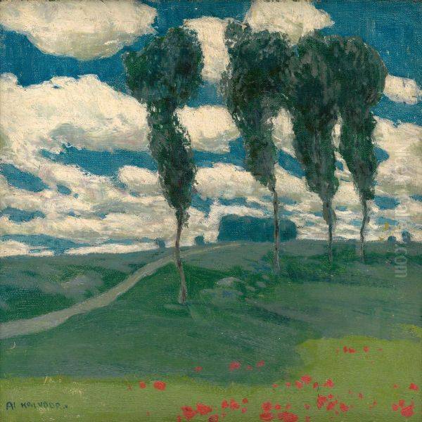 Spring Landscape with Poplar Trees - view 1