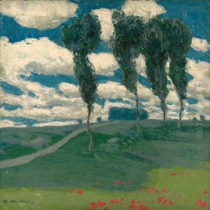 Spring Landscape with Poplar Trees by Alois Kalvoda