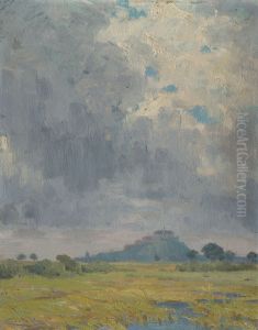 Krajina s hradom by Lajos Csordak