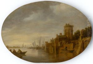 Boats in Harbour by Jan van Goyen
