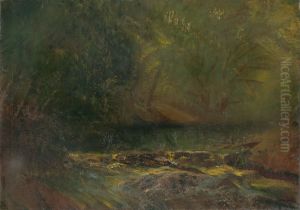 Forest Interior with a Brook by Laszlo Mednyanszky