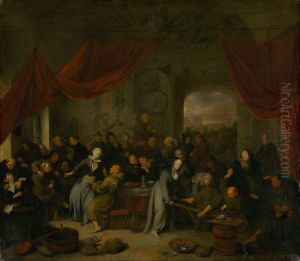 Monk's Entertainment in a Roman Cloister by Richard Brakenburgh