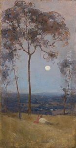 Above us the great grave sky by Arthur Streeton