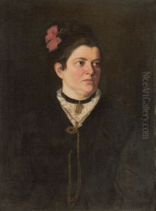 Podobizen damy s ruzovou maslou by Gyula Stetka