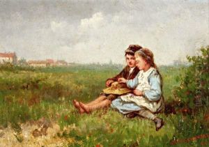 Kinderen In Zomerse Bloemenweide