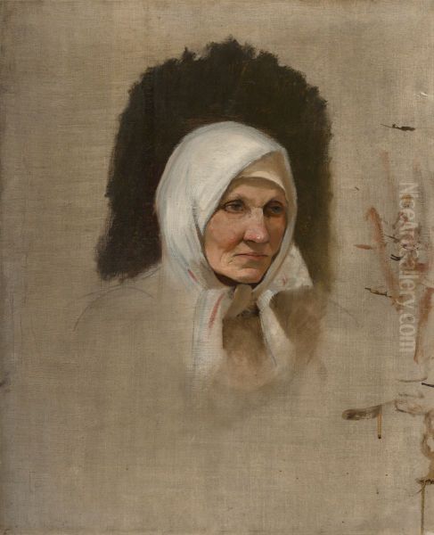 Village Woman in a White Scarf - view 1