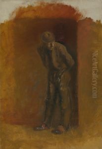Figure of a Vagrant in Hat by Laszlo Mednyanszky
