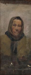 Portrait of an Old Woman in a Fur Coat by Laszlo Mednyanszky