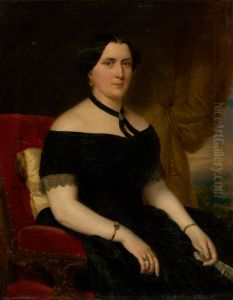 Portrait of a Woman in a Velvet Armchair by Miklos Barabas