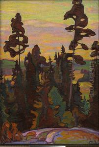 Triik, Nikolai. Soome maastik. 1914 Oli, louend. 82x57,3 by Nikolai Triik