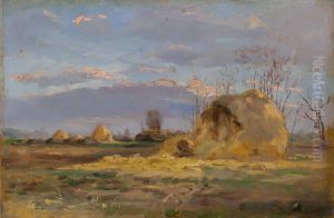 Autumn Landscape with Trees by Nandor Katona