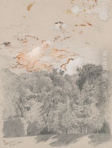 Trees - Motif from Schonbrunn Park by Jan Nowopacky