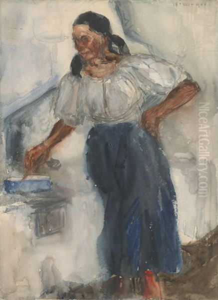 Woman at the Stove - view 1