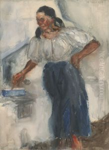 Woman at the Stove by Milos Jiranek