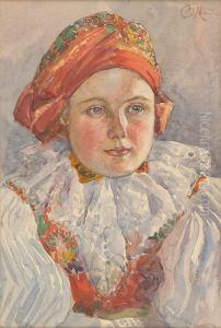 Head of a Moravian Girl