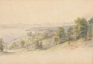 Pohlad na vilu Beringer s panoramou krajiny by Karoly Lajos Libay