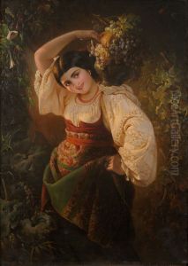 Italian Woman with a Vase by Julie Wilhelmine Hagen-Schwarz
