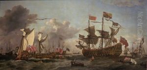 A Royal Visit to the Fleet in the Thames Estuary, 1672