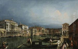 The Grand Canal, Venice, above the Rialto Bridge by Michele Marieschi