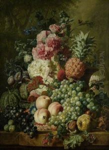 Fruit and Flowers by Paul Theodor van Brussel