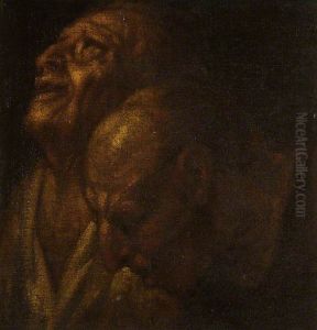 Two Studies of a Male Head by Jacob Jordaens