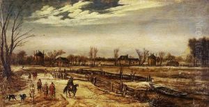Winter landscape by Esaias Van De Velde