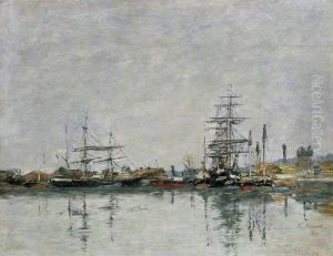The Dock at Le Havre by Eugene Louis Boudin