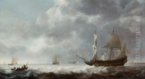 Sea Piece, a Breeze near a Dutch Port by Simon De Vlieger