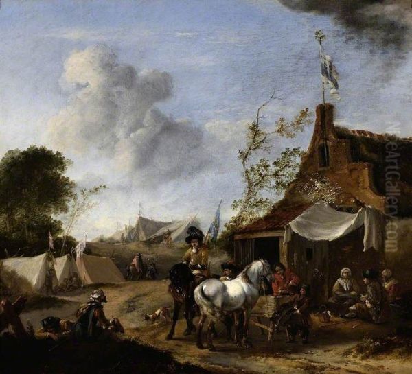Encampment beside an Ale House - view 1
