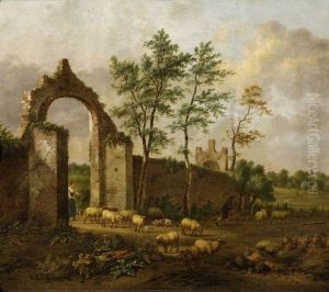 Landscape with Sheep by Jan Wijnants