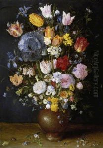 A Stoneware Vase of Flowers by Jan Brughel