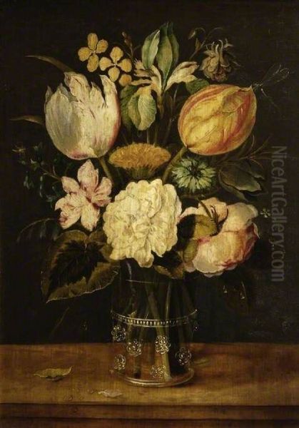 Flowers in a Glass Vase - view 1
