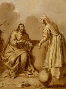 Christ and the Woman of Samaria at the Well by Adriaen van de Venne