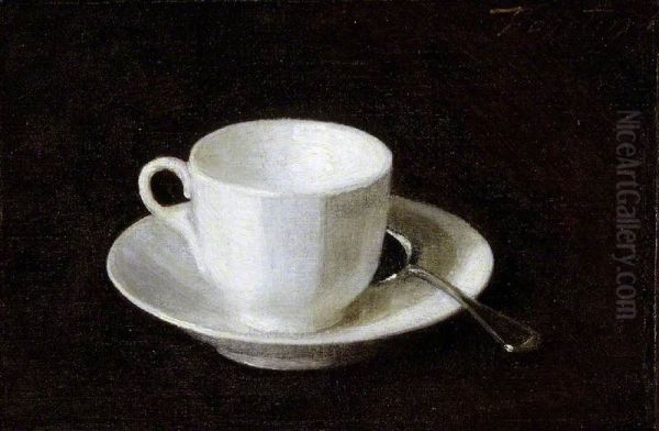 White Cup and Saucer - view 1
