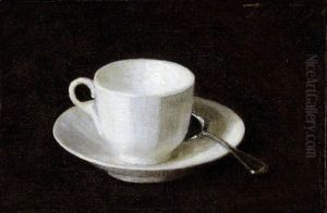 White Cup and Saucer by Henri Fantin-Latour