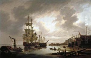 British Men-of-War at Anchor in Blackwall Reach