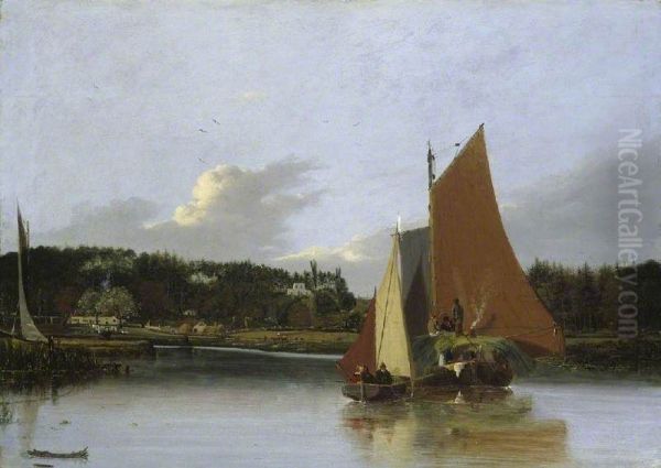Boats on the Yare near Bramerton, Norfolk - view 1