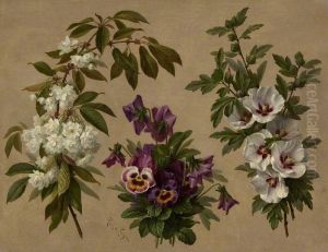 Three Flower and Shrub Plants by Paul De Longpre