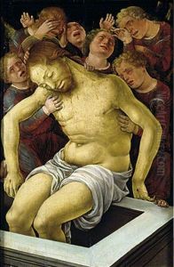 The Dead Christ Supported by Mourning Angels by Liberale Da Verona