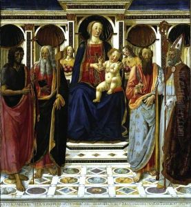 Virgin and Child with Saint John the Baptist, Saint Andrew, Saint Bartholomew and Saint Zenobius by Cosimo Rosselli