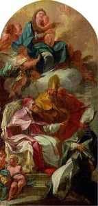 The Virgin and Child in Glory and the Four Latin Fathers of the Church by Sebastiano Conca