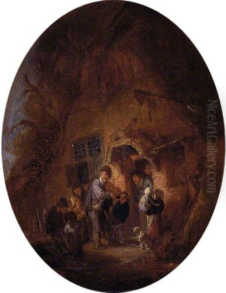Fiddler at the Door of a House - view 1