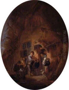 Fiddler at the Door of a House by Adriaen van Ostade