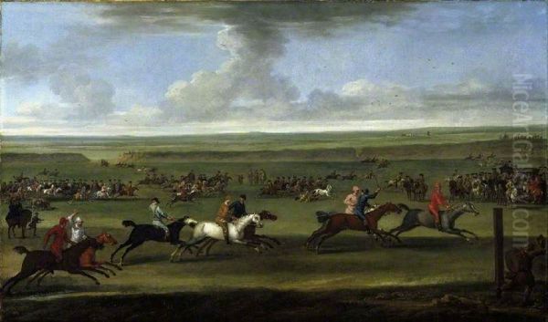A Race on the Round Course at Newmarket - view 1